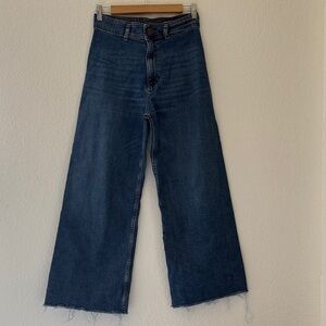 Zara Marine Dark Blue Flare Leg Jeans